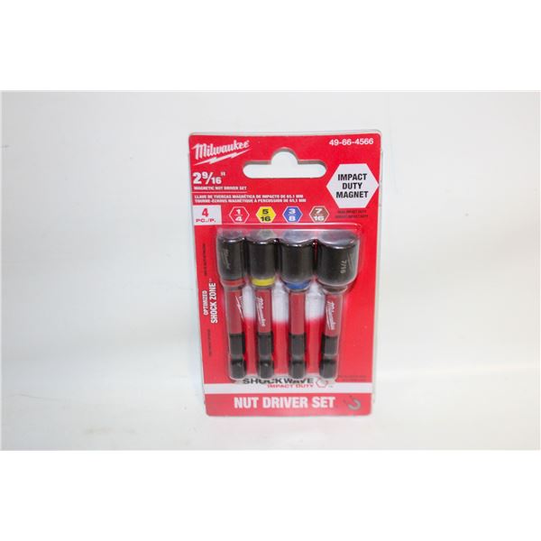 NEW SET OF 4 MILWAUKEE NUT DRIVER SIZE 2 9/16