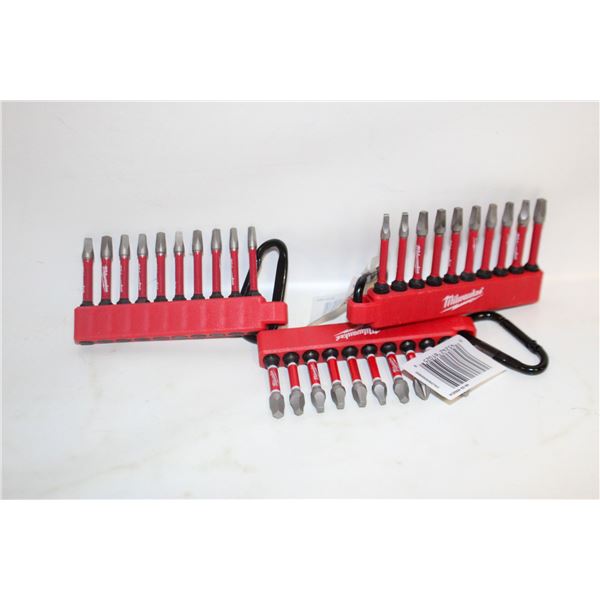 NEW 3 SETS OF MILWAUKEE SCREWDRIVER BITS