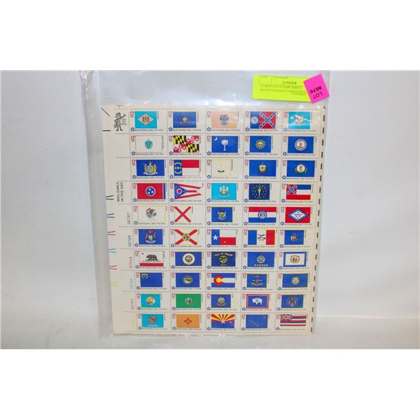 COMPLETE STAMP SHEET BICENTENNIAL CONFEDERATE