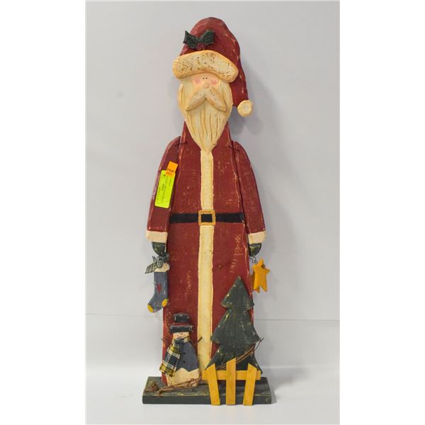 VINTAGE FOLK ART SANTA 28" TALL