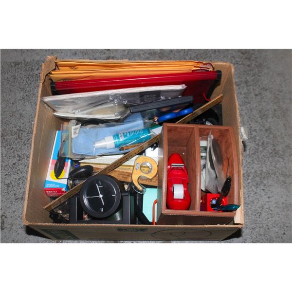 OFFICE SUPPLIES- BOX LOT ASSORTED