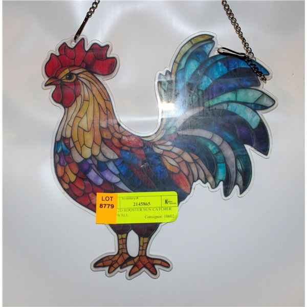 NEW 2D ROOSTER SUN CATCHER ART WALL