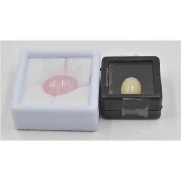 #97-NATURAL OPAL 5.30 CT & ROSE QZ 12.10 CT
