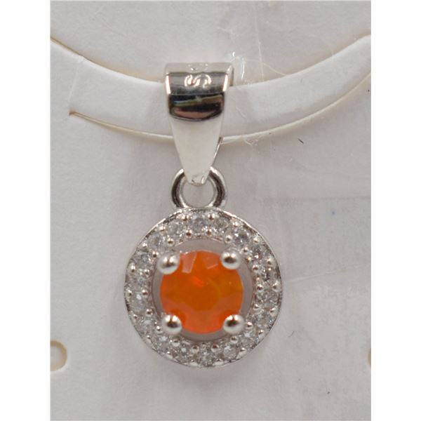 #138-NATURAL ORANG OPAL & ZIRCON PENDANT