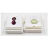 Image 1 : #70- NATURAL RED GARNET 2.80CT & PREHNITE 4.50CT