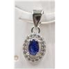 Image 1 : #107-NATURAL BLUE SAPPHIRE & ZIRCON PENDANT
