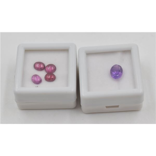 #94-NATURAL AMETHYST 1.5 CT & PHODOLITE GARNET 3.0