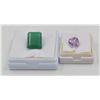 Image 1 : #93-NATURAL AMETHYST 3.30CT & GREEN AGATE 11.81 CT