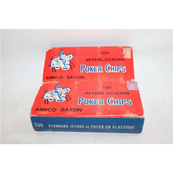 VINTAGE POKER CHIP SETS OF 100