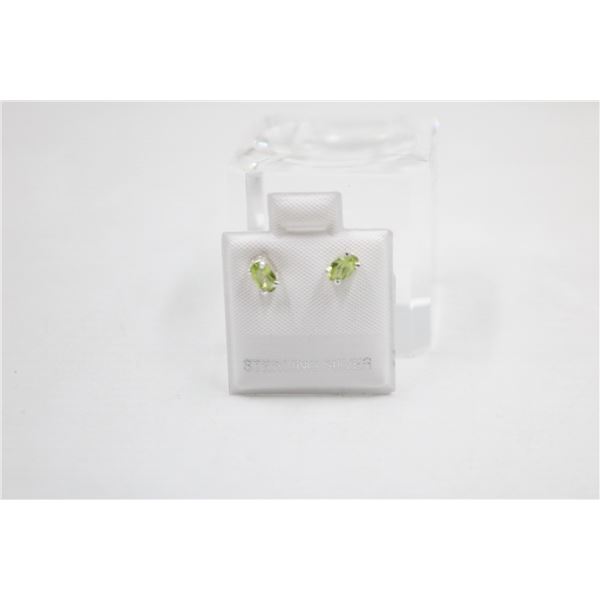 #38- NATURAL GREEN PERIDOT STUD EARRINGS