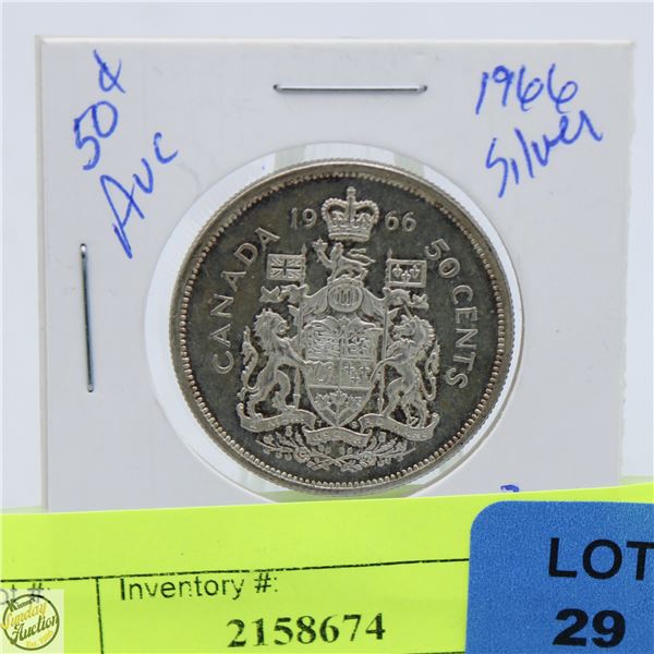 1966 SILVER CANADIAN HALF DOLLAR