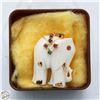 Image 1 : CARVED BONE ELEPHANT STAMPED '14K 1/20' PENDANT