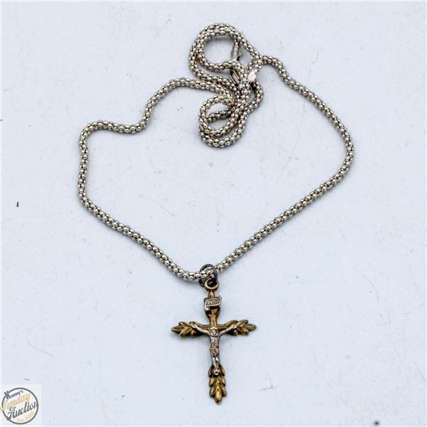 SILVER 925 NECKLACE WITH STERLING CROSS