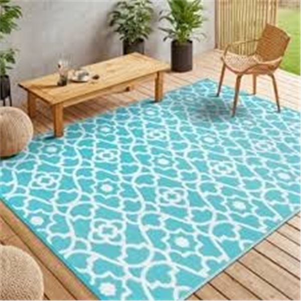 NEW YAMAZIOT OUTDOOR RUG 8X10' TEAL