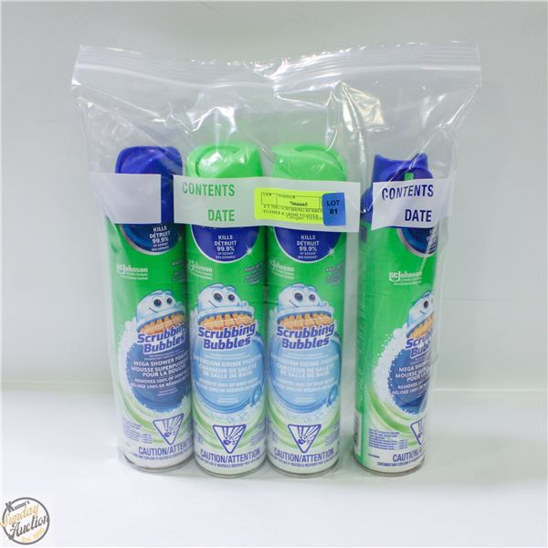 4 X 708G SCRUBBING BUBBLES FOAMER & GRIME FIGHTER