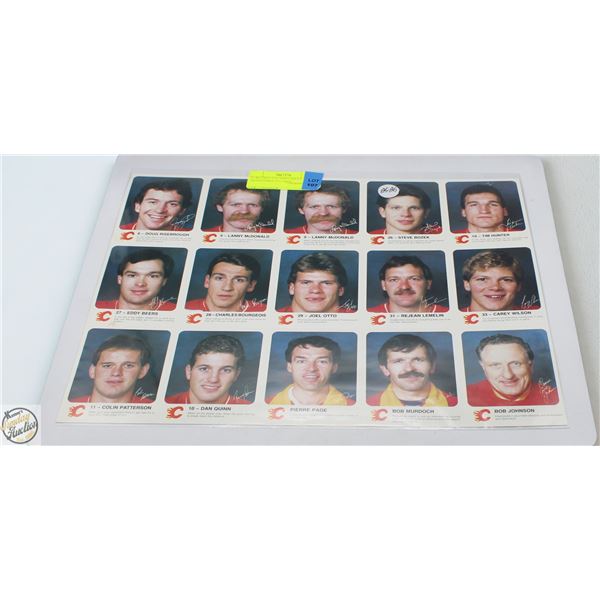 85-86 UNCUT FLAMES SHEET SIGNATURES 15 CARDS