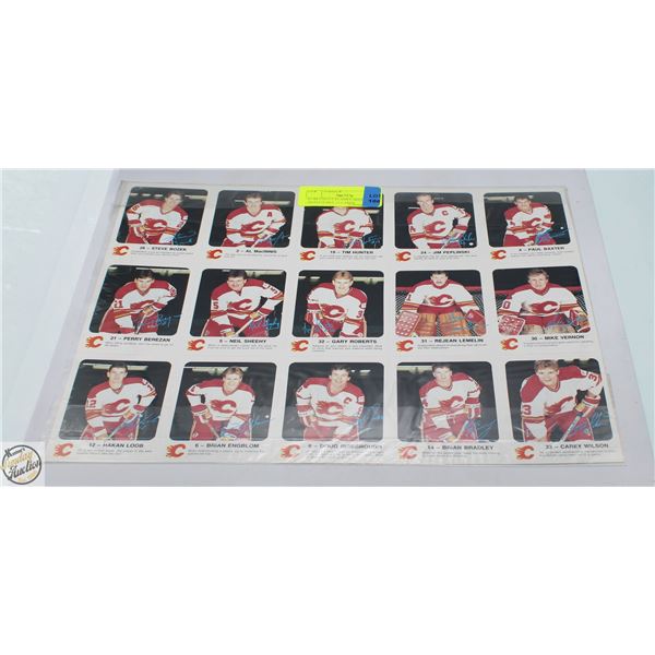 87-88 UNCUT FLAMES SHEET SIGNATURES 15 CARDS