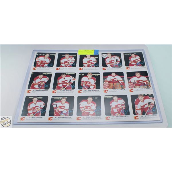 87-88 UNCUT FLAMES SHEET SIGNATURES 15 CARDS