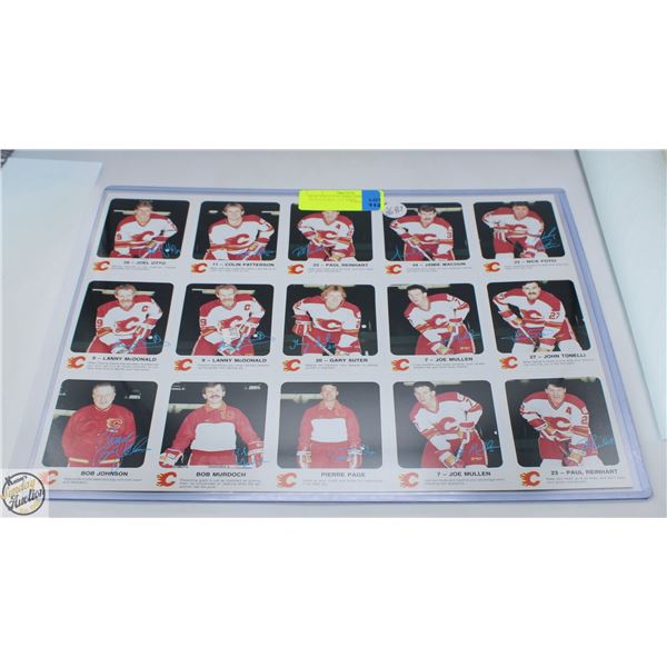 86-87 UNCUT FLAMES SHEET SIGNATURES 15 CARDS