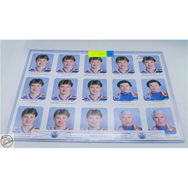 1981-82 UNCUT SHEET SIGNATURE ROOKIES WAYNE