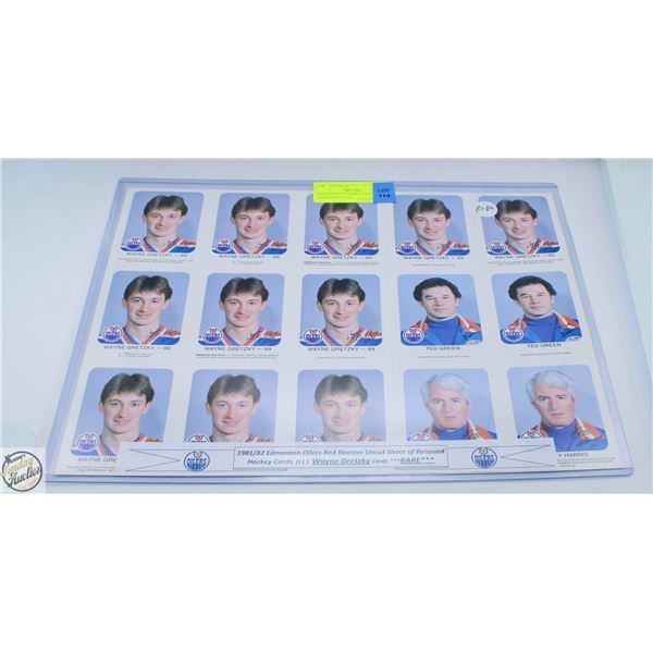 1981-82 UNCUT SHEET SIGNATURE ROOKIES WAYNE