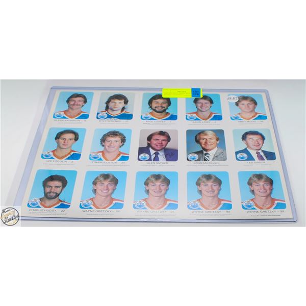 1982-83 UNCUT SHEET SIGNATURES 4 WAYNE GRETZKYS