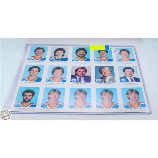 1982-83 UNCUT SHEET SIGNATURES 4 WAYNE GRETZKYS