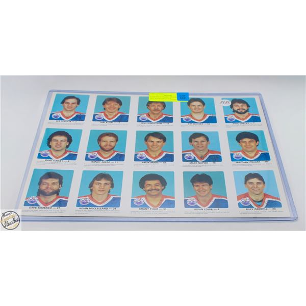 83-84 UNCUT SHEET SIGNATURES 15 RED ROOSTER CARDS