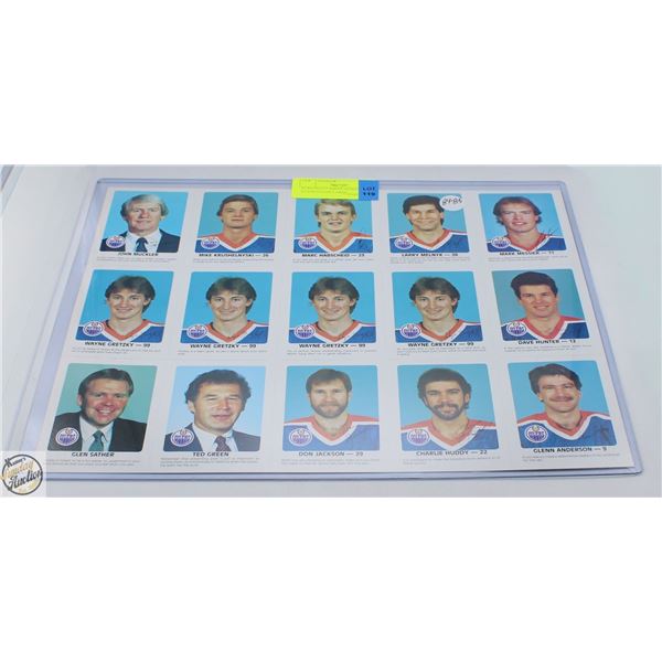 1984-85 UNCUT SHEET SIGNATURES 4 WAYNE GRETZKYS