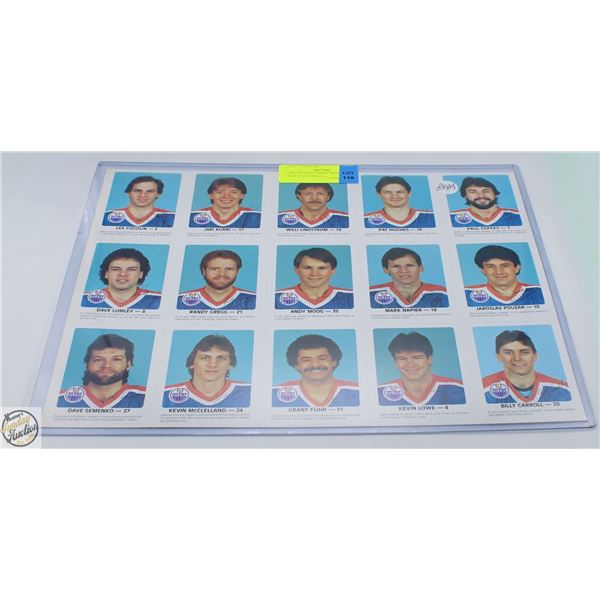83-84 UNCUT SHEET SIGNATURES 15 RED ROOSTER CARDS