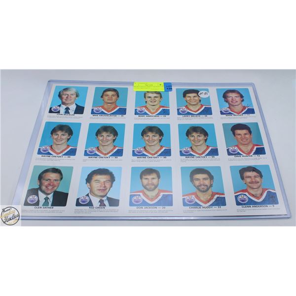 1984-85 UNCUT SHEET SIGNATURES 4 WAYNE GRETZKYS