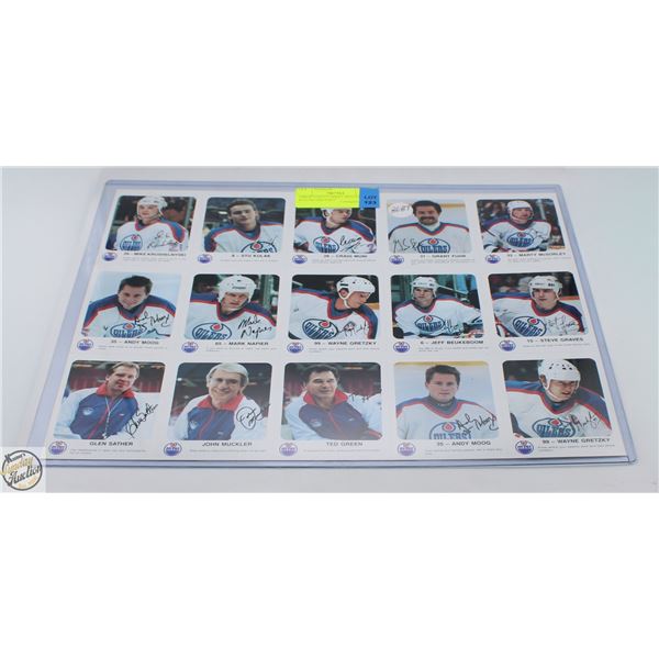 1986-87 UNCUT SHEET SIGNATURES WAYNE GRETZKY