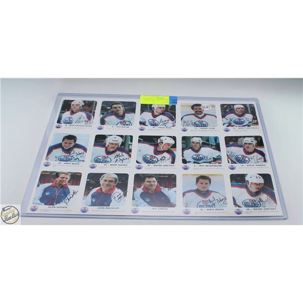 1986-87 UNCUT SHEET SIGNATURES WAYNE GRETZKY