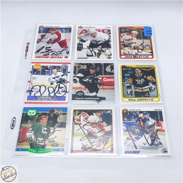 9 AUTOGRAPHED HOCKEY PLAYERS MIXED LOT
