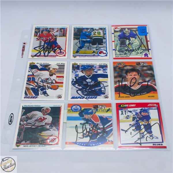 9 AUTOGRAPHED HOCKEY PLAYERS MIXED LOT