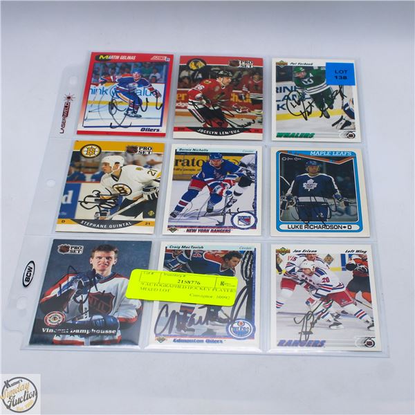 9 AUTOGRAPHED HOCKEY PLAYERS MIXED LOT