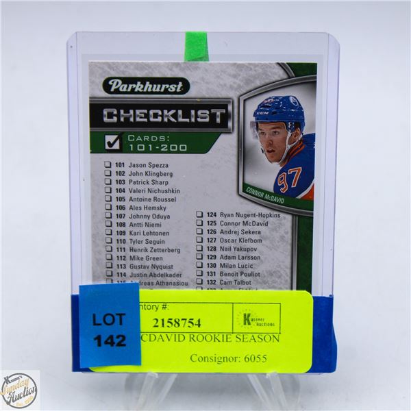 CONNOR MCDAVID ROOKIE SEASON