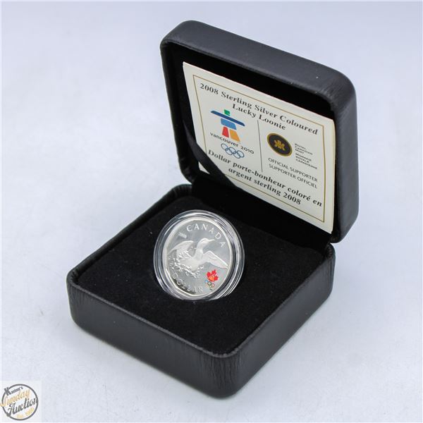 COLOURED 2010 OLYMPICS LOONIE STERLING SILVER