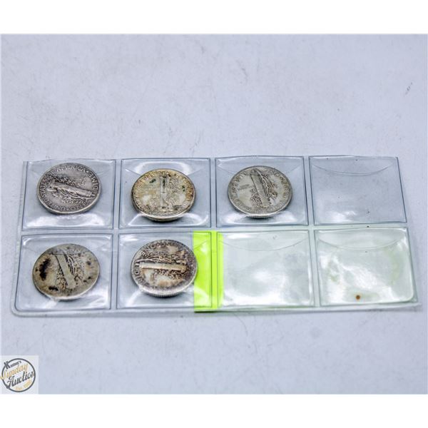 SILVER US MERCURY DIMES (5)