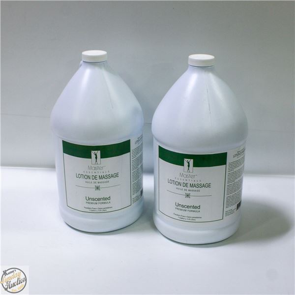 2 X 3.8L MASTER ESSENTIALS MASSAGE LOTION UNSCENTE