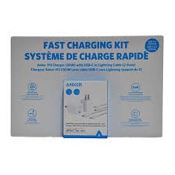 NEW ANKER 30W FAST CHARGING KIT W 2 LIGHTNING CABL