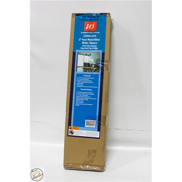 2" CORDLESS FAUXWOOD BLINDS 24 X 60"
