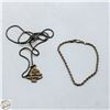 Image 1 : 19G SILVER BRACELET + NECKLACE/PENDANT W/STONE
