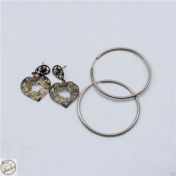 ESTATE 2 PAIRS OF EARRINGS INCLUDING 5.1G SILVER-