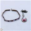 Image 1 : 18.5G SILVER BRACELET + NECKLACE W/PENDANT