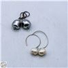 Image 1 : 2 PAIRS ESTATE EARRINGS INCLUDING 1 SILVER (ACID-