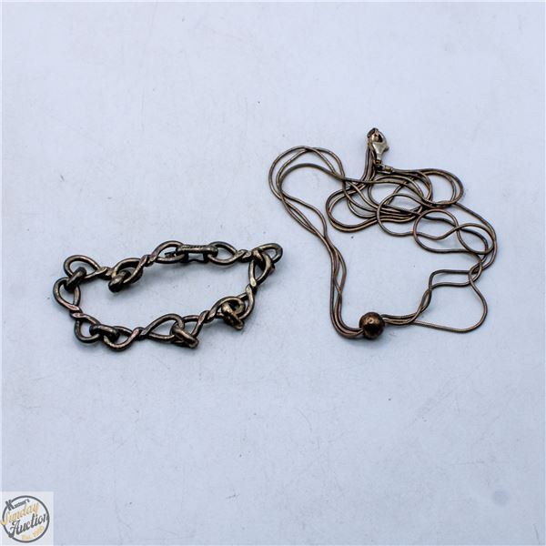 ESTATE 31G SILVER NECKACE + BRACELET TOGETHER
