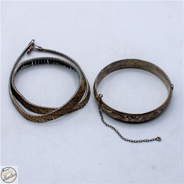 43.9G SILVER BRACELET + NECKLACE