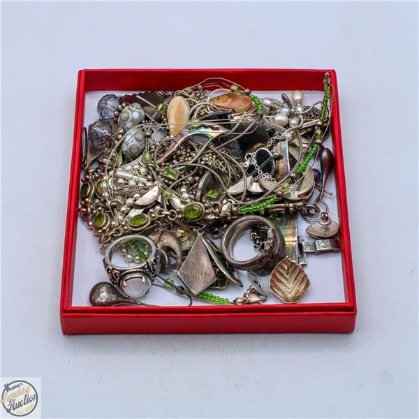 ESTATE JEWELRY LOT INCLU; SILVER PCS (ACID TESTED)