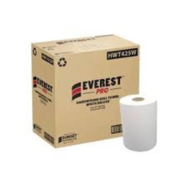 NEW W BOX 12 ROLLS EVEREST PRO WHITE ROLL TOWEL